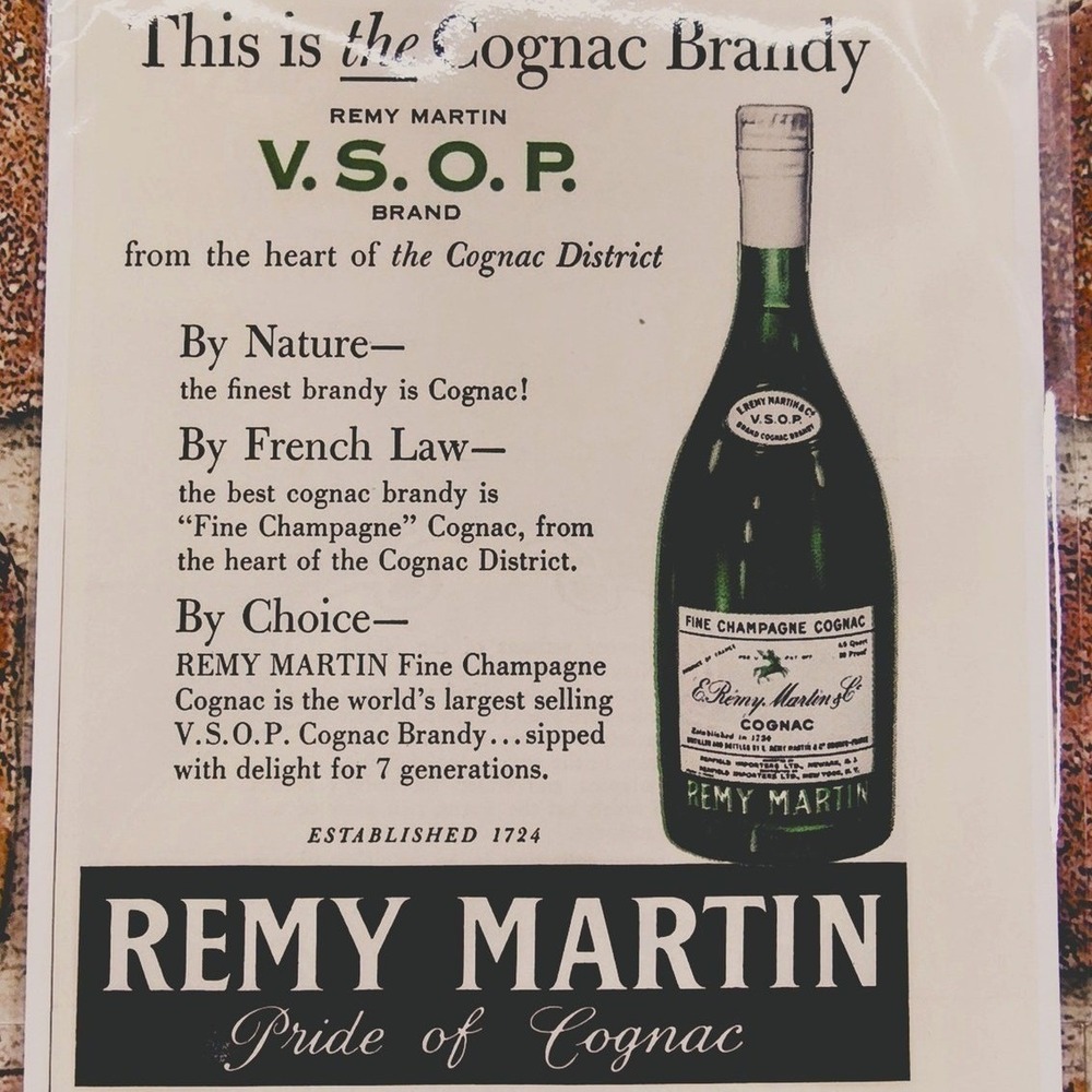 1956 Remy Martin Pride of Cognac V.S.O.P - Orig Vtg Print Ad